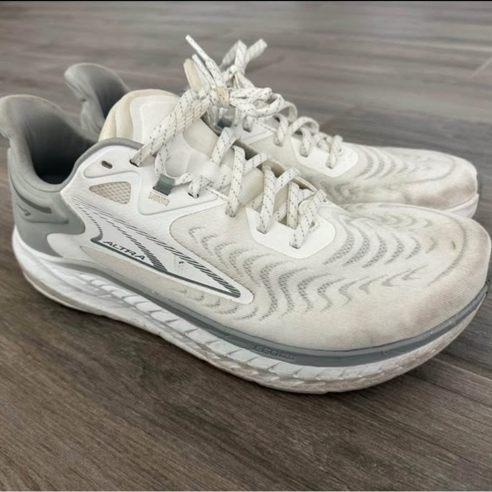 Altra White and Gray Athletic Shoes with Cushioned Support